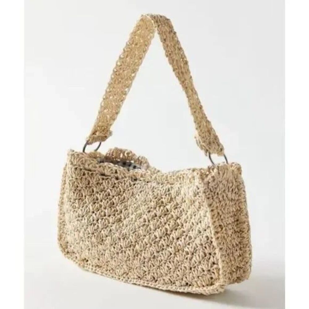 NWOT Urban Outfitters 100% Paper Penny Crochet Bohemian Baguette Bag